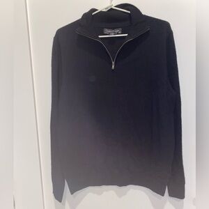 Christian Lacroix Men's Marino Wool Black Zip-Up Sweater